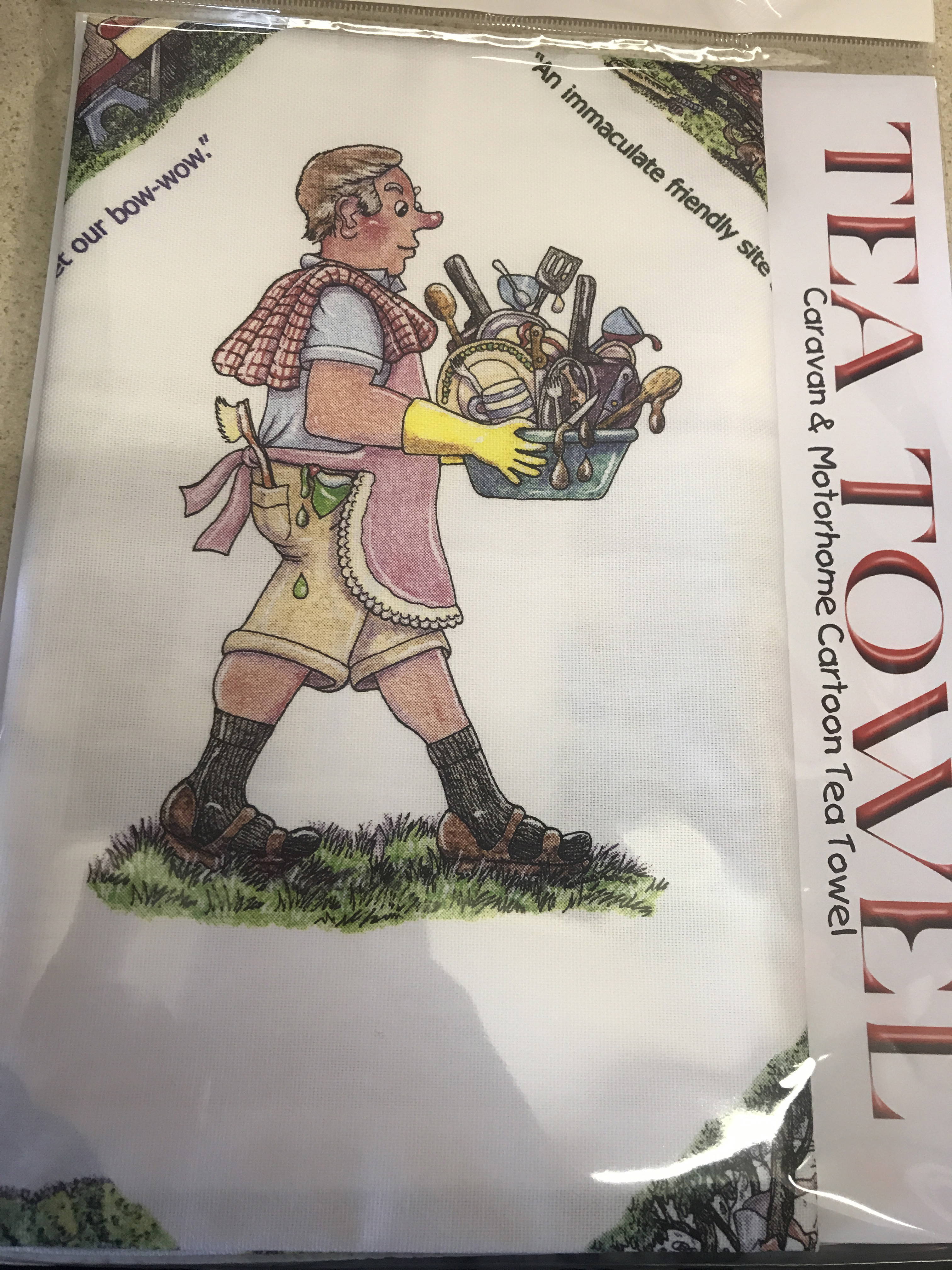 CARAVAN /& MOTORHOME CARTOON TEA TOWEL